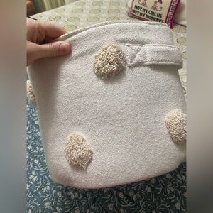 Pottery Barn Kids Embroidered Polka Dot Storage Utility Bin